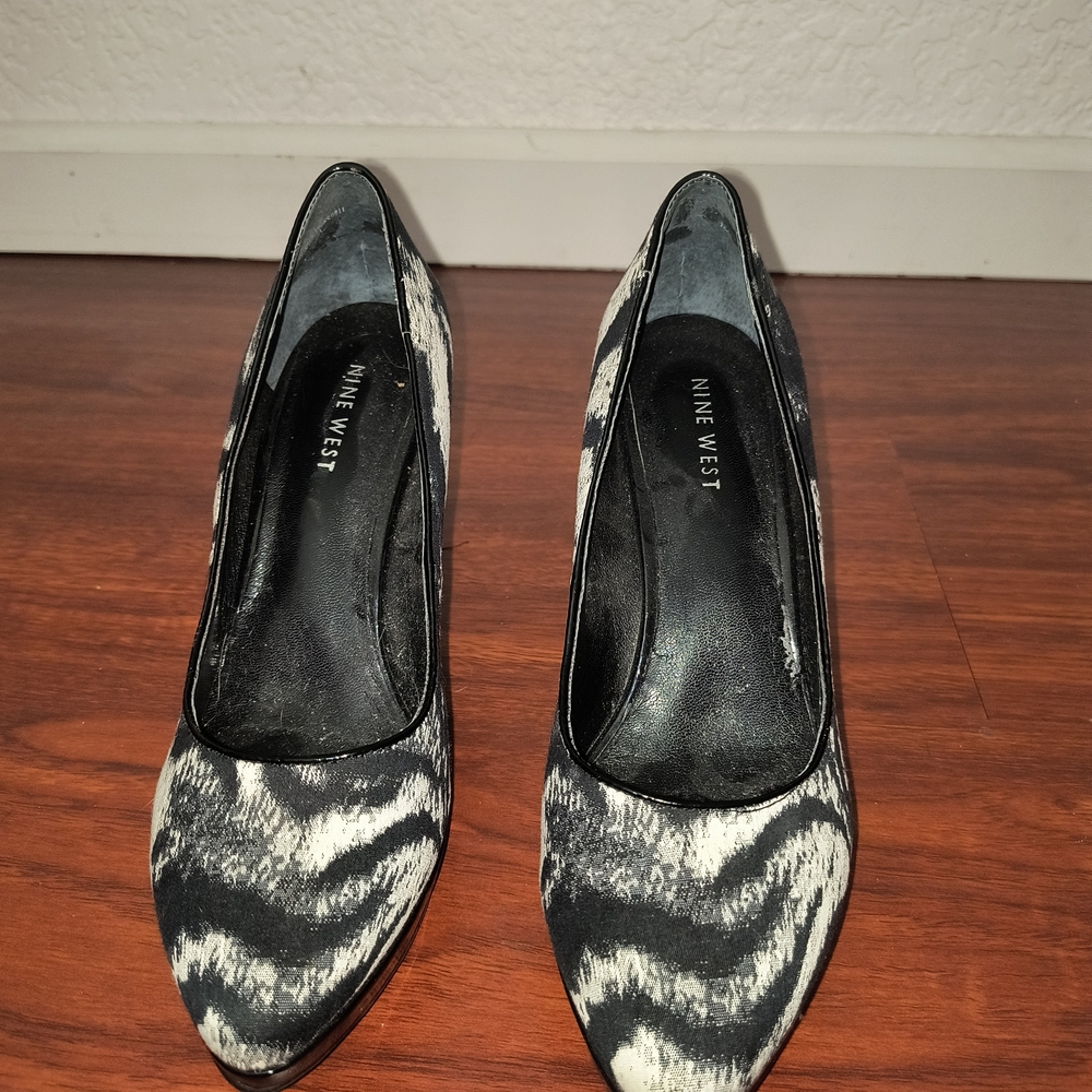 Zebra Strip Patterned Heels